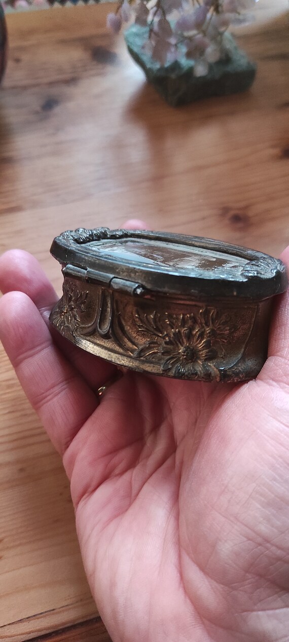 Antique French Spelter Chambery Souvenir Jewelry Box/… Gem
