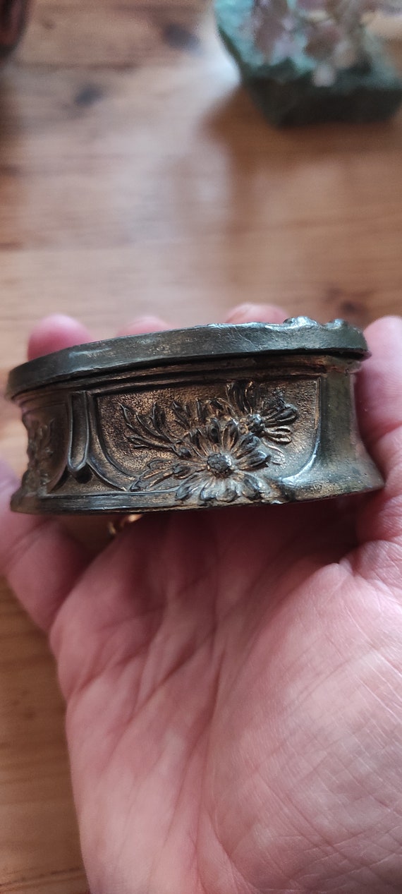 Antique French Spelter Chambery Souvenir Jewelry Box/… Gem