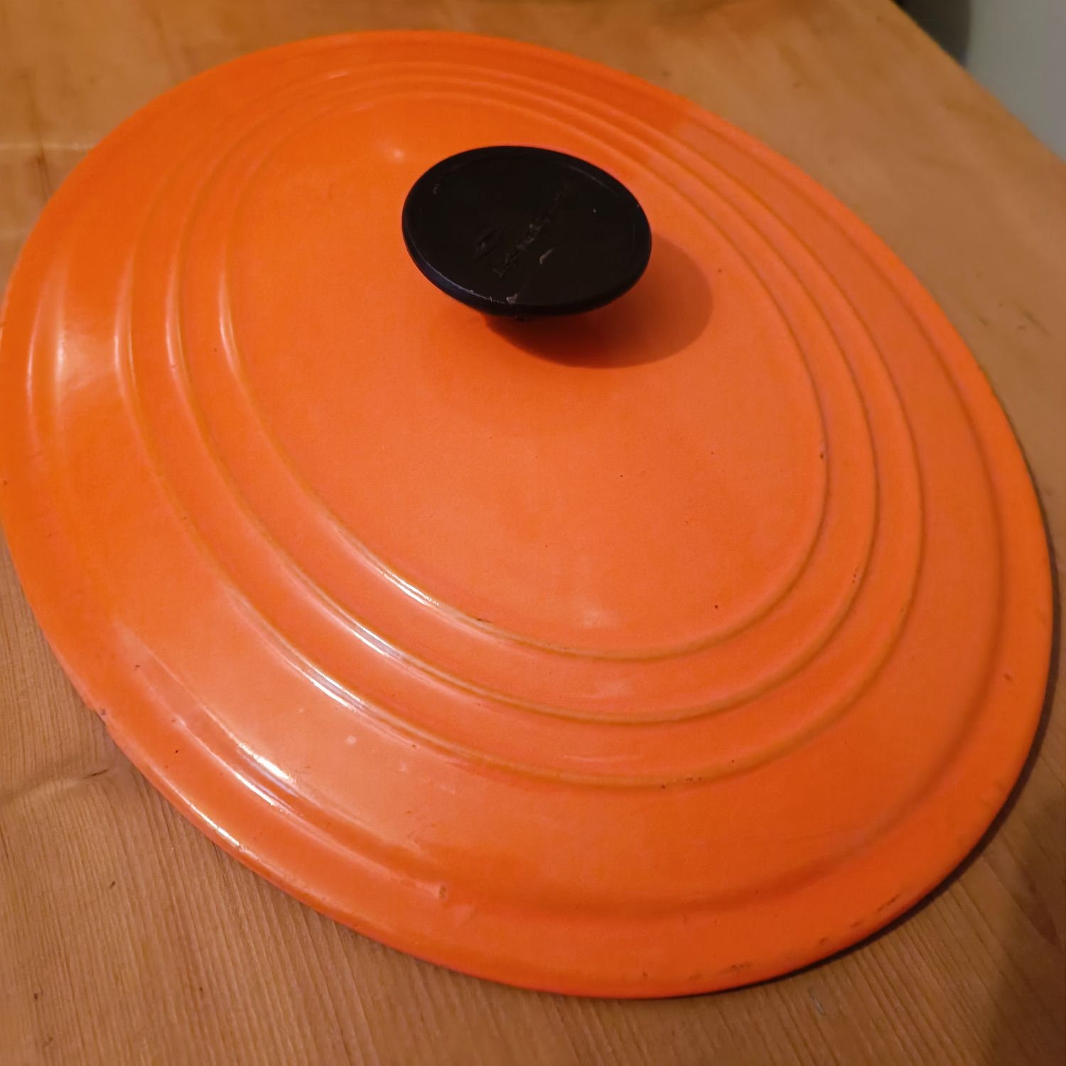 LE CREUSET /large Casserole Dish/orange Enamelled Cast Iron Etsy