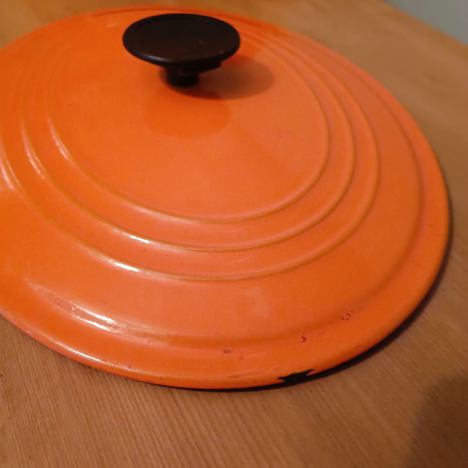 LE CREUSET /large Casserole Dish/orange Enamelled Cast Iron Etsy
