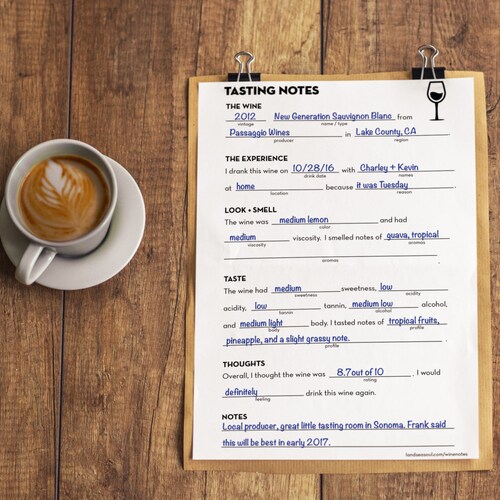 How to Describe Wine Wine Tasting Guide Wine Tasting Notes Etsy