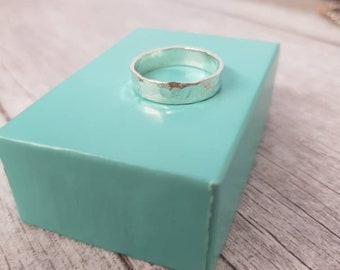 Sterling Silver Hammered Textured Ring, Made to Order, Thumb Ring, Thick silver Ring, 925 Silver, Solid Silver Ring