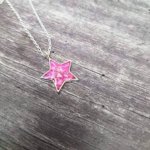 Sterling Silver Star Cremation Necklace: Pet Ashes Keepsake