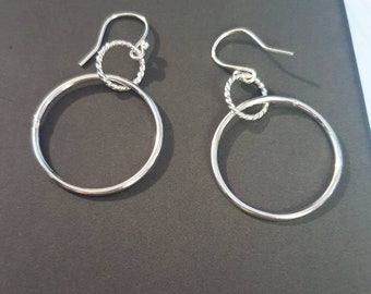 Hoop Earrings, Sterling silver hoops, handmade silver earrings. Big Earrings, Statement Earrings ,