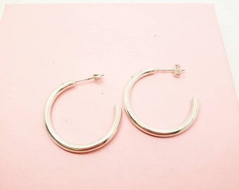 Hoop Earrings, Sterling Silver Hoops, Earrings