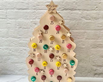 Wooden Christmas Tree Mini Wine Bottle Advent Calendar | Alcohol Advent Calendar