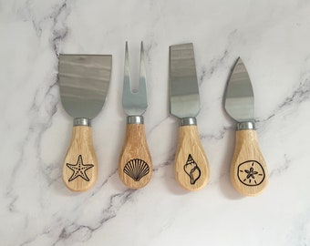 Cheese Knives, Charcuterie Board, Charcuterie Accessories, Beach Decor, Cheese knife set, Beach House Gift, cheese spreader, Beach Gifts