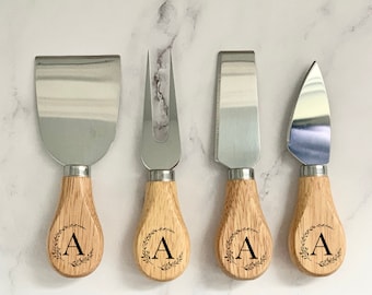 Metalla ~ 4pc Stainless Steel Cheese Knives ~ FUN Happy Smiley Face Set