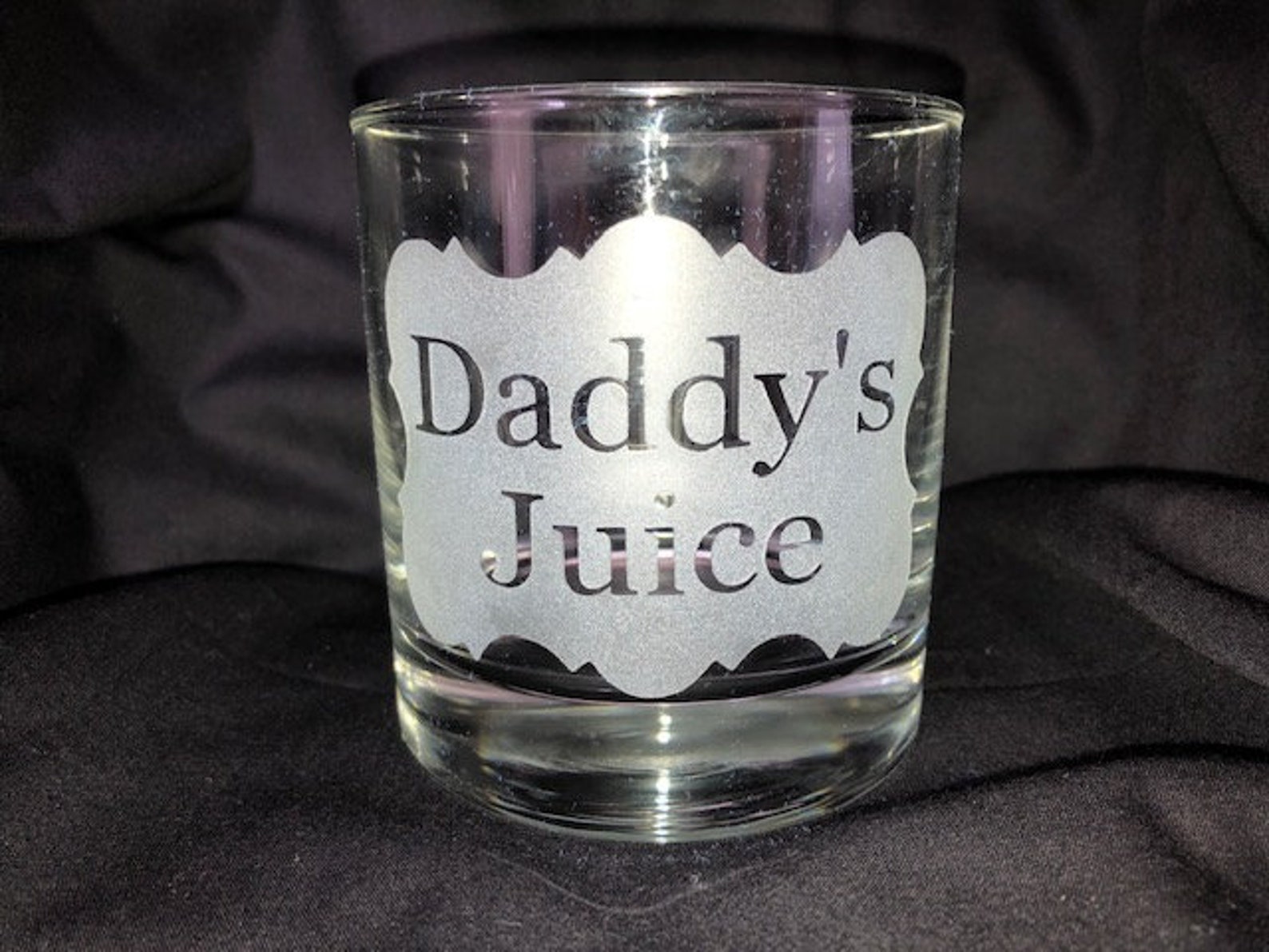 Daddy's Juice Etched Whiskey Glass Dad Bourbon Glass Etsy