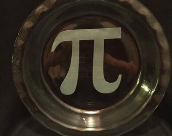 Pi Symbol~ Easy Grab Glass Pyrex Pie Plate