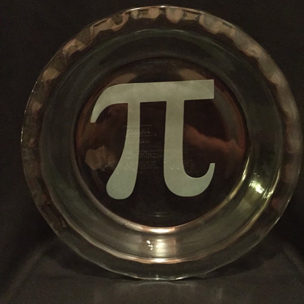 Pi Symbol~ Easy Grab Glass Pyrex Pie Plate