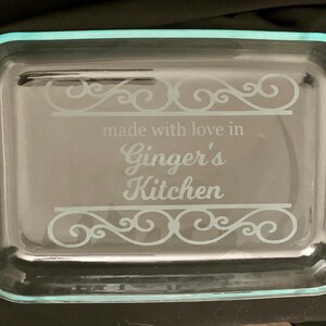 Personalized Pyrex Casserole Dish, Casserole Dish Custom, Custom Baking Dish, Glass Casserole Dish, Housewarming Gift, gift for her image 2