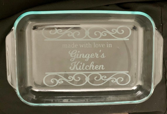 Custom Thankful & Blessed Glass Baking and Cake Dish (Personalized)
