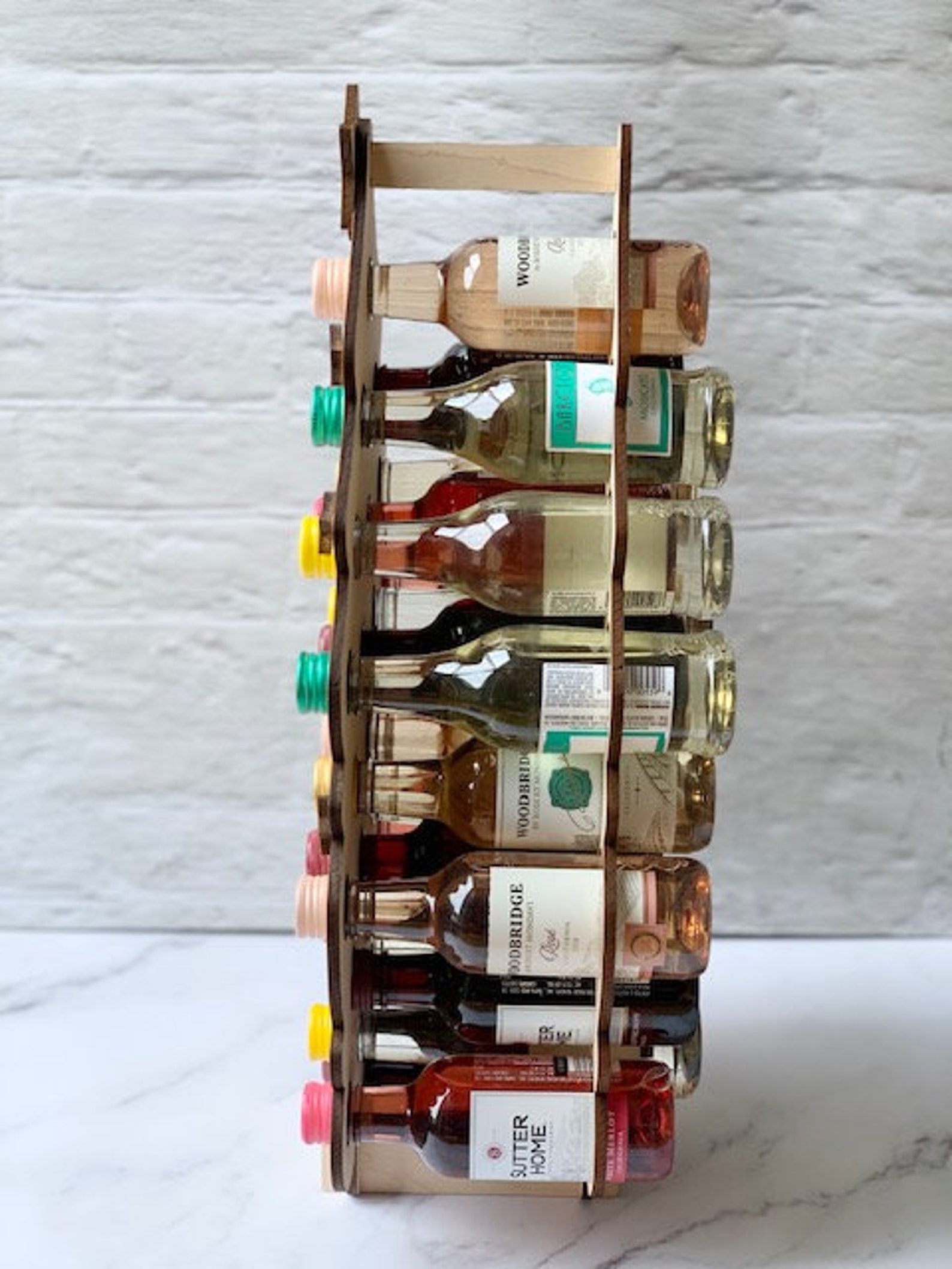 Wooden Christmas Tree Mini Wine Bottle Advent Calendar Etsy