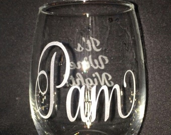 Personalized Stemless Wine Glass