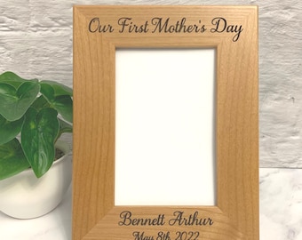 Our First Mothers Day picture frame, custom Mothers Day gift, new mom gift, personalized picture frame, gifts for mom, gift from baby