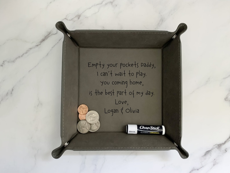 Personalized Leather Valet Tray