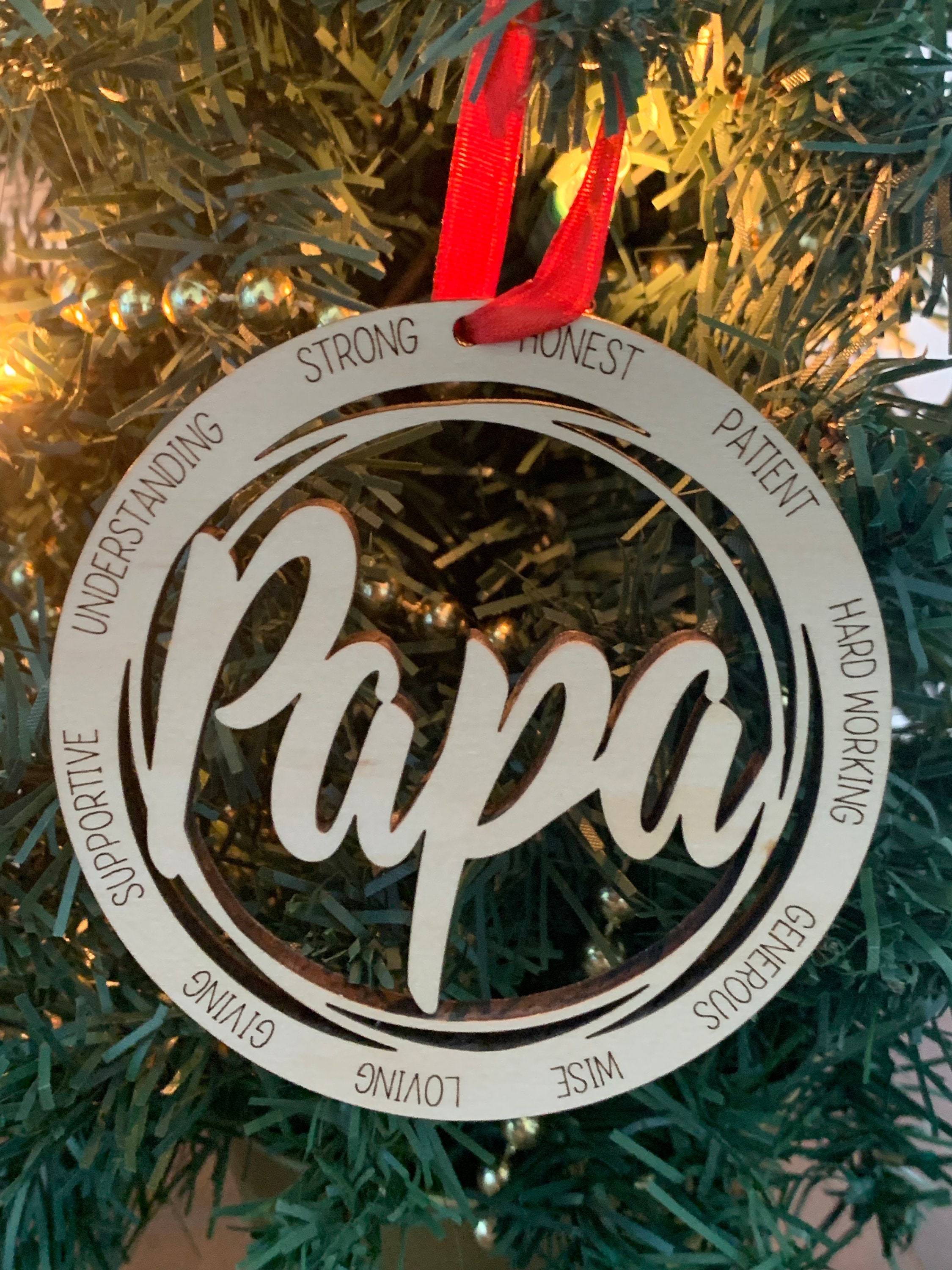 Papa christmas sale ornament