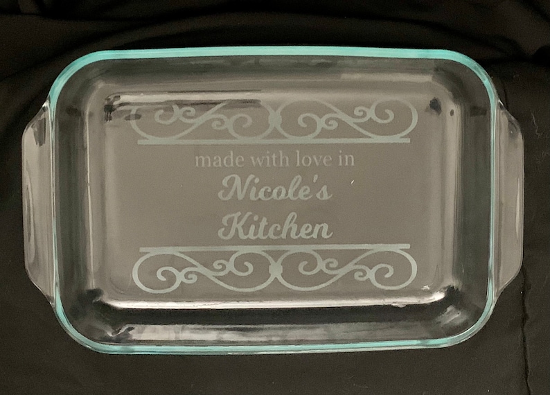 Personalized Pyrex Casserole Dish, Casserole Dish Custom, Custom Baking Dish, Glass Casserole Dish, Housewarming Gift, gift for her image 3