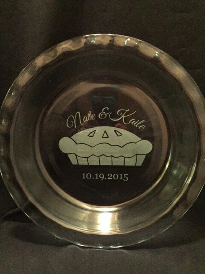 Custom Personalized Pie Plate Easy Grab Glass Pyrex Pie Plate image 1