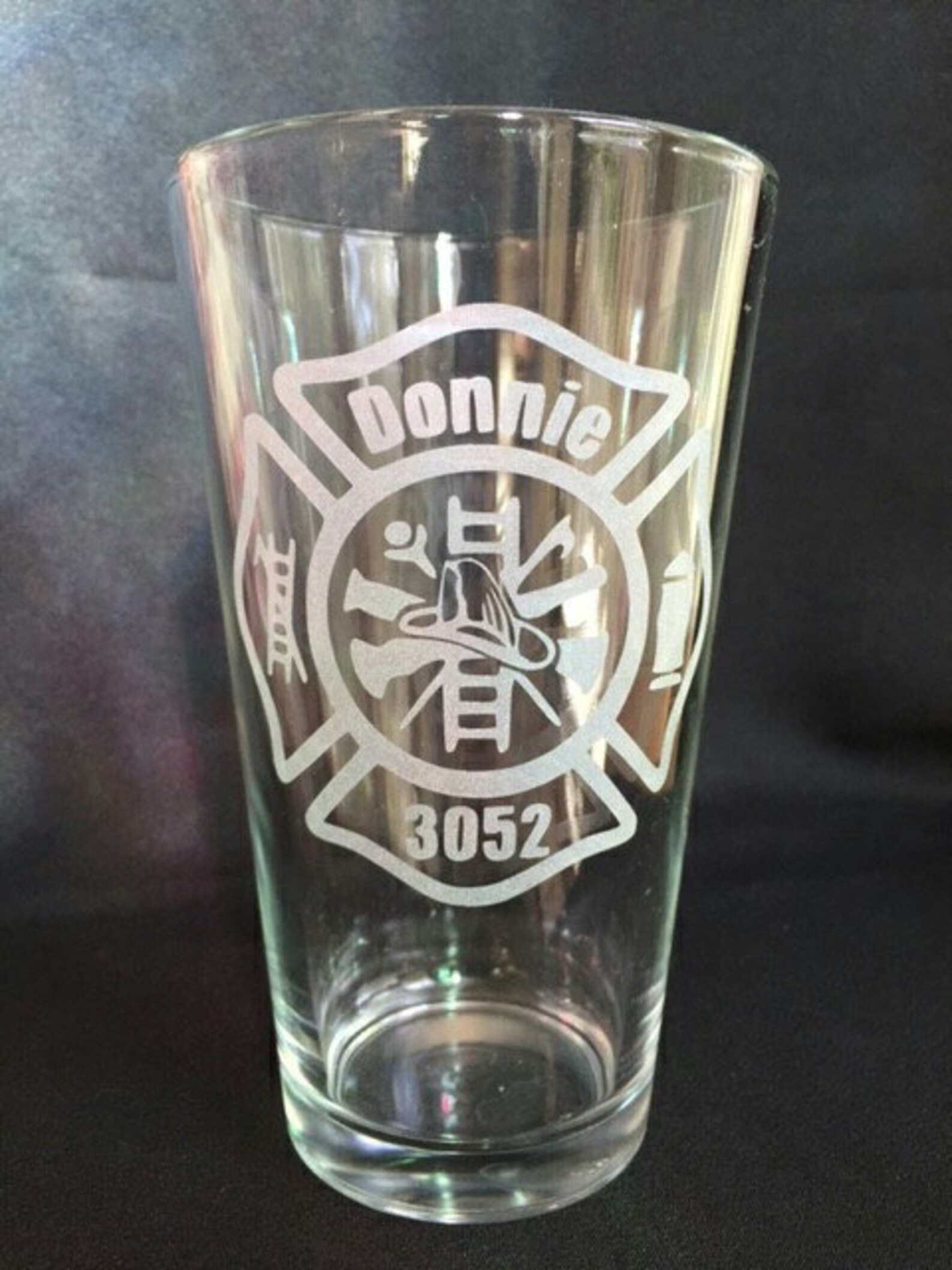 Personalized Firefighter Pint Glass Etsy