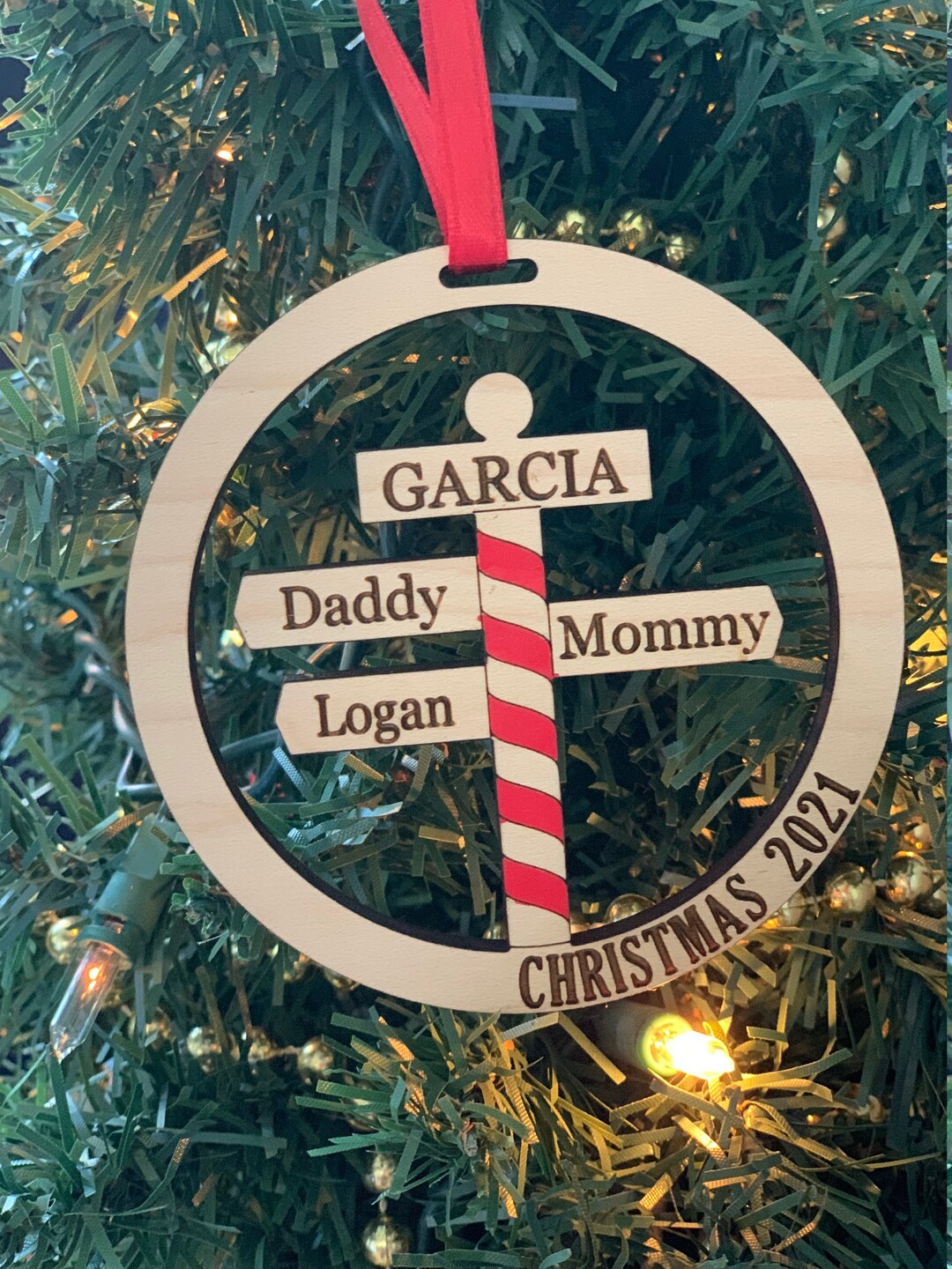 Personalized North Pole Christmas Tree Ornament, Holiday Ornament ...