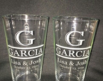 Set of 2 Personalized Wedding Glasses