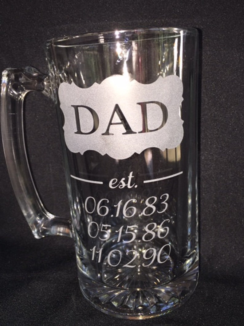 Personalized Dad Beer Mug Etsy