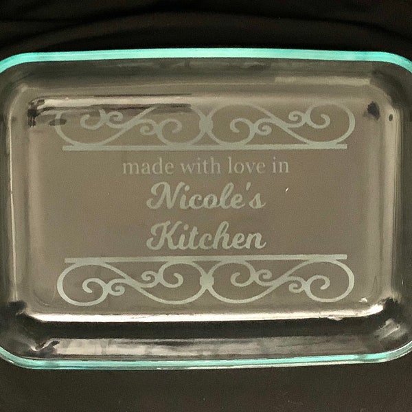 Personalized Pyrex Casserole Dish | Custom Baking Dish | Glass Casserole Gift for Cooks, Bakers, Mother's Day Gift