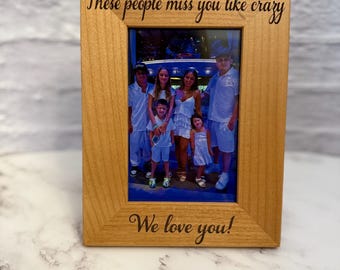 Personalized Engraved Wood Picture Frame, Custom Saying, Destination or Date, Vacation Memory, Wedding, Anniversary Gift