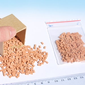 300+ Orange Miniature Bricks O scale 1:48 for dolls house modeling and diorama scenery building