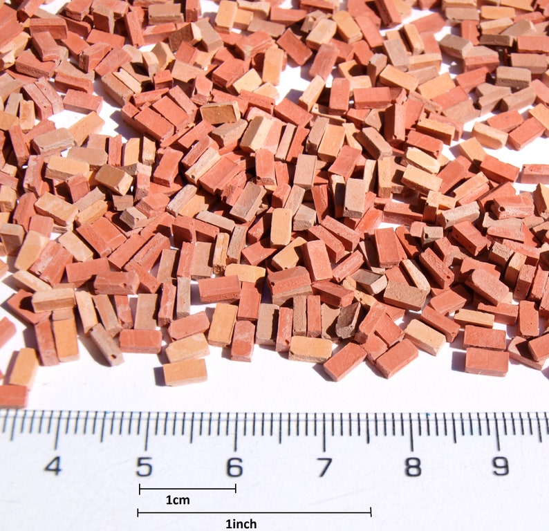 1200 Real Miniature Old Bricks O Scale 148 Mix of 3 Etsy