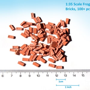 100 piezas de bloques Frogged en miniatura a escala 1:35. Modelo rojo para casa de muñecas, diorama, juego de guerra, modellbau