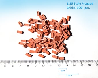 1:35 Miniatur-Froschziegel 100 Stück. O-Maßstab Rotes Modell-Puppenhaus-Diorama-Wargame-Modellbau