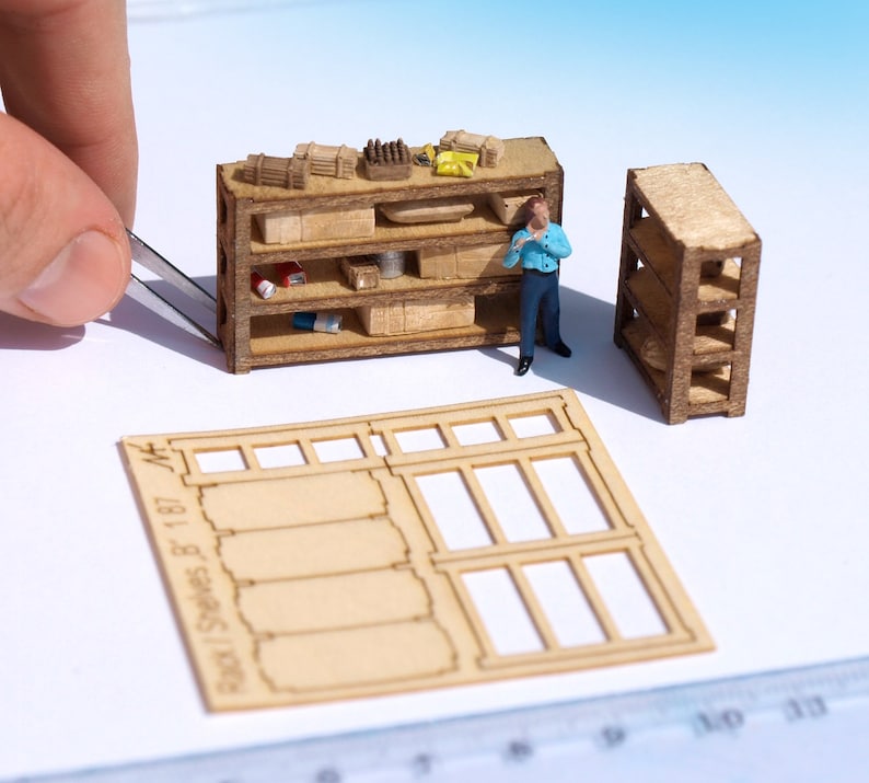 Miniature shelf shelves rack KIT HO OO scale model storage Etsy