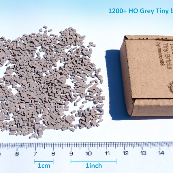 1200+ Extreme Tiny Miniature Bricks Gray HO N scale 1/87 model railway diorama wargame