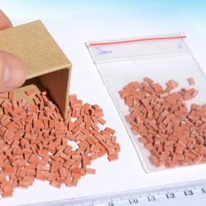 300+ Real Miniature Red Bricks , O scale 1:48 , for dolls house modeling, and diorama scenery building 1/43 to 1/87 OO HO