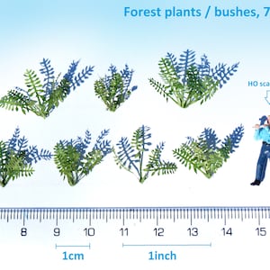 Miniature Forest Bushes: HO OO Scale Model Railway Scenery (7pcs)