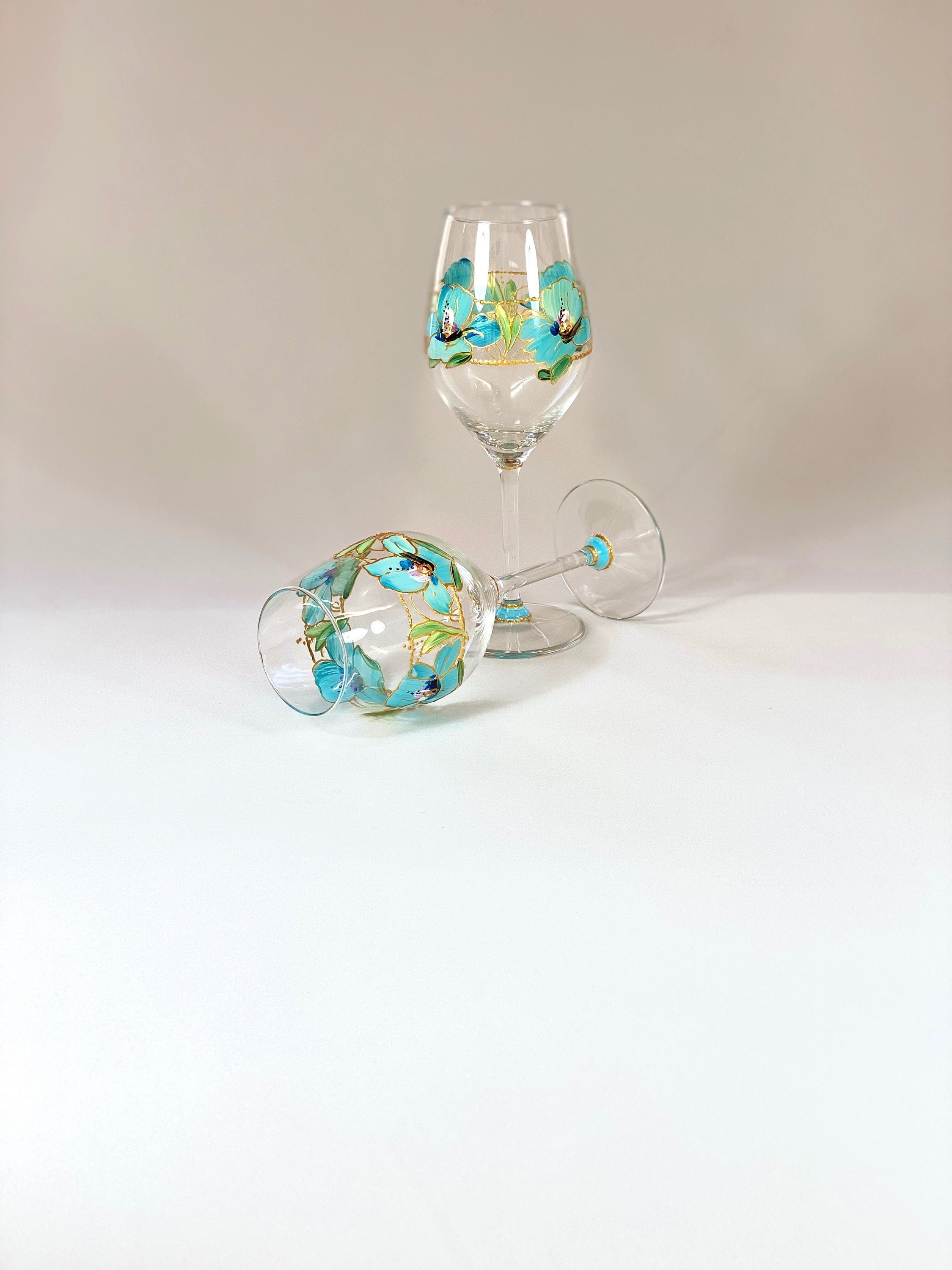 Duo de Verres à Vin Peints La Main