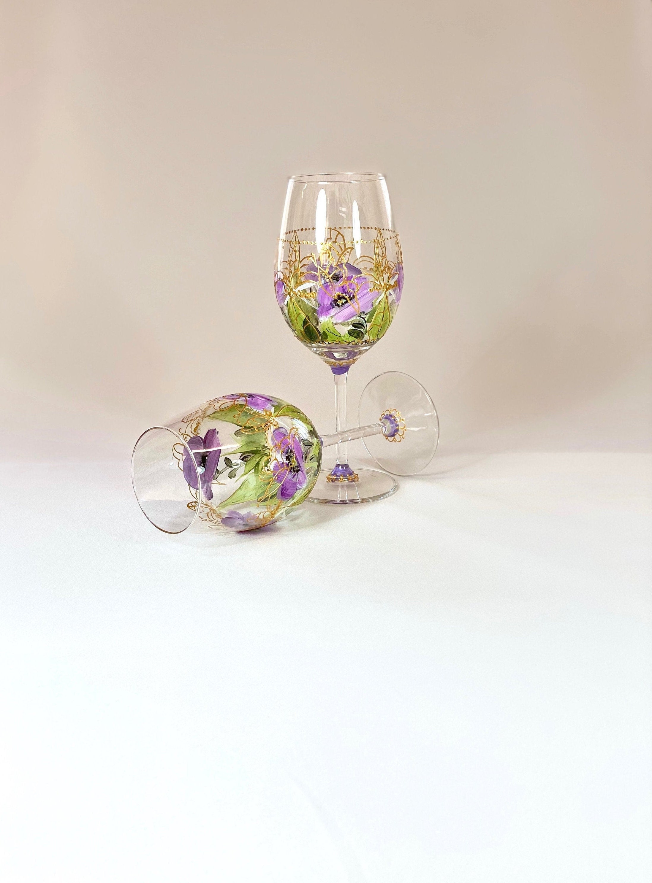 Duo de Verres à Vin Peints La Main