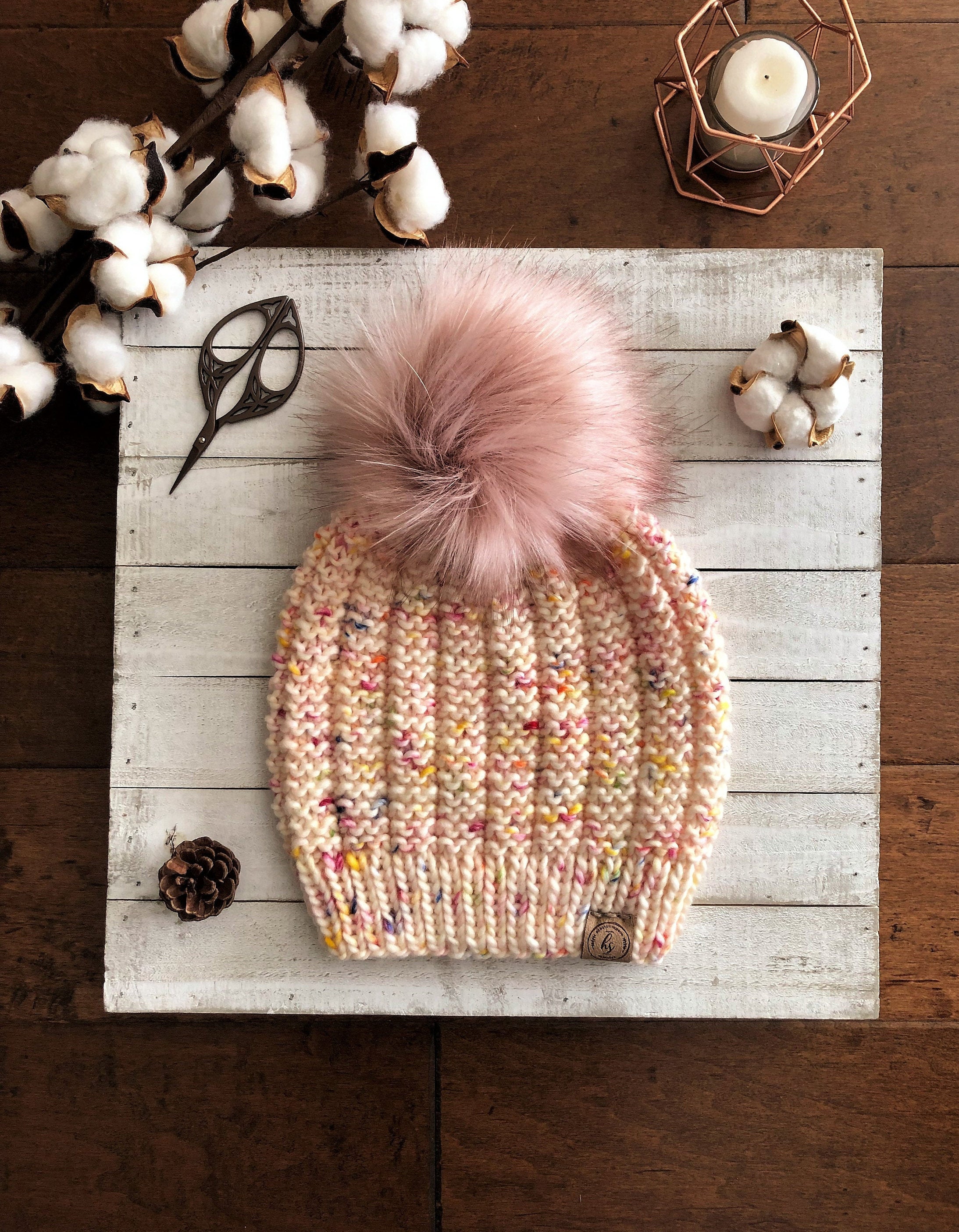 womens fluffy bobble hat