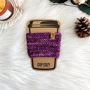 Crochet Wool Coffee Cup Cozy Sleeve/Snowflake Tag/Hot Chocolate Cozy Sleeve/Cold Hot Drink Cozy Sleeve/Reusable Cup Sleeve/Girlfriend Gift