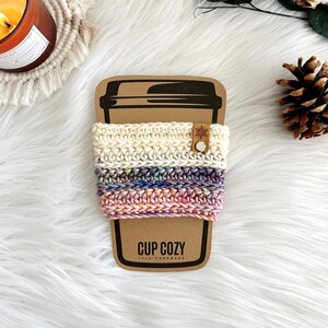 Crochet Wool Coffee Cup Cozy Sleeve/Snowflake Tag/Hot Chocolate Cozy Sleeve/Cold Hot Drink Cozy Sleeve/Reusable Cup Sleeve/Girlfriend Gift