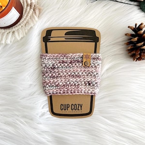 Crochet Wool Coffee Cup Cozy Sleeve/Snowflake Tag/Hot Chocolate Cozy Sleeve/Cold Hot Drink Cozy Sleeve/Reusable Cup Sleeve/Girlfriend Gift