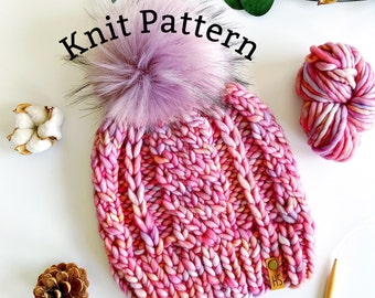 Tranquility Beanie Pattern: Cable Knit, Aran & Bulky Yarn (PDF Download)
