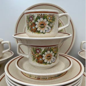 Vintage 1975 Lenox Temperware Magic Garden 5 Piece Place Setting | Plates Bowls Mugs