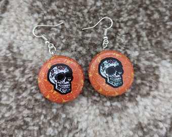 Bottle Cap Dangle Earrings