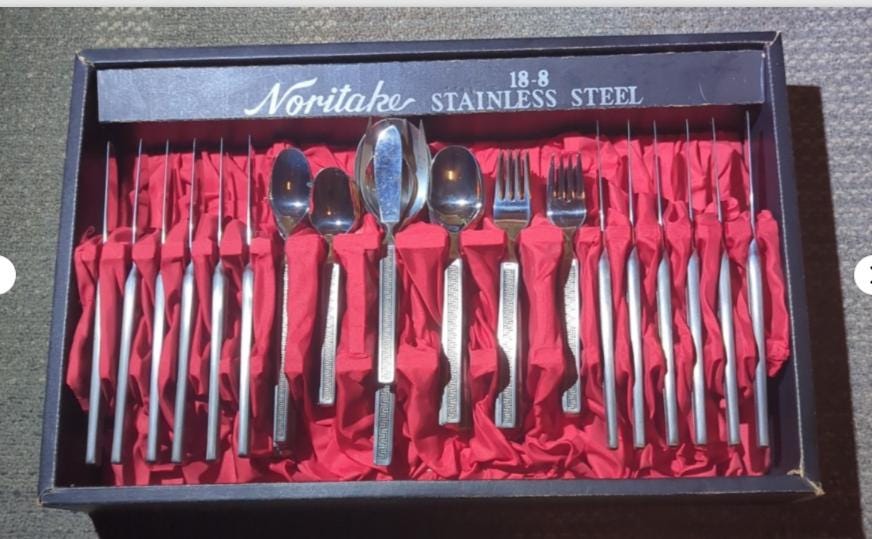 Rare 1960's MCM Vintage Noritake EROS Stainless Silverware ENTIRE