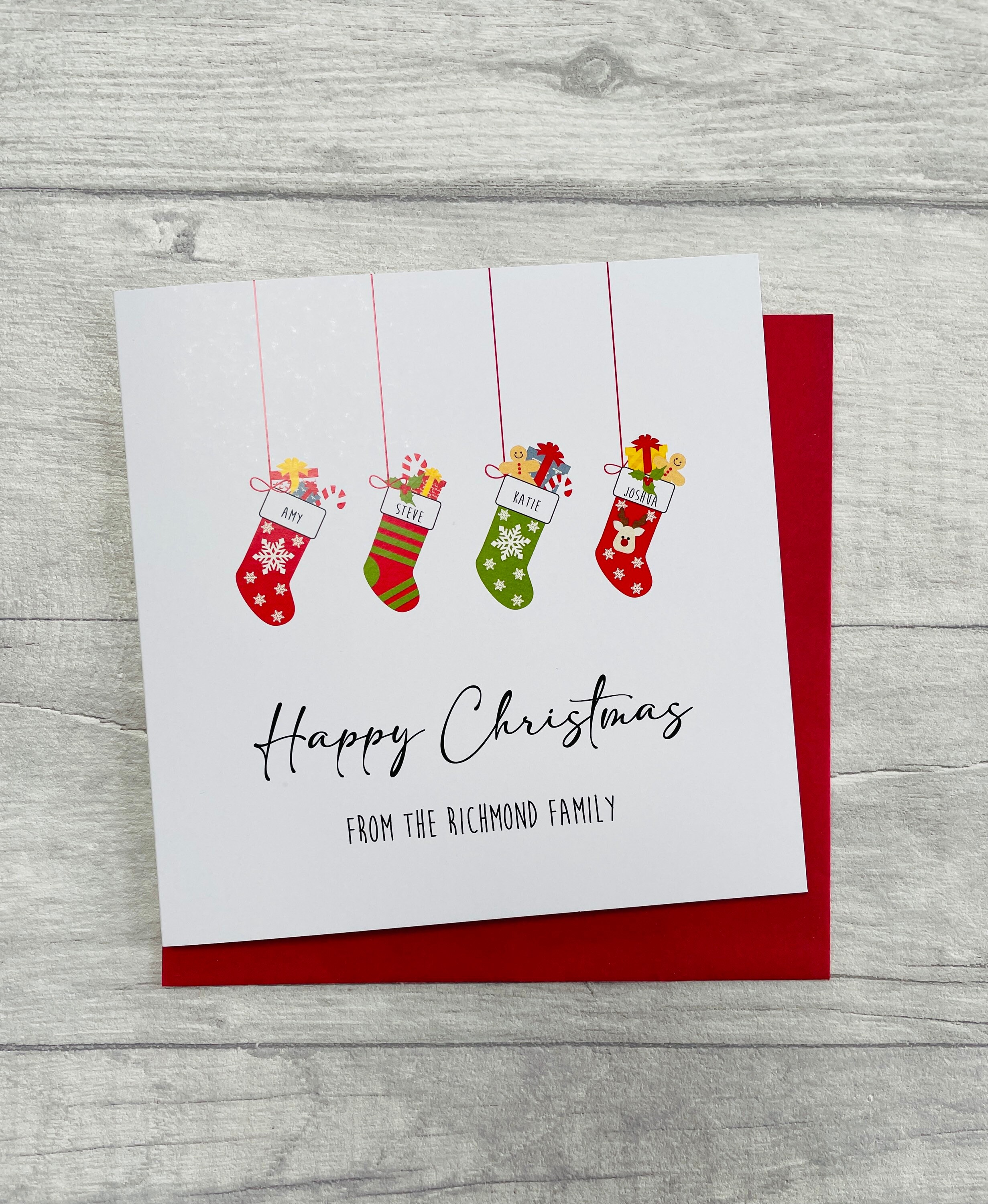 Pack 20 Personalised Christmas Cards Etsy UK