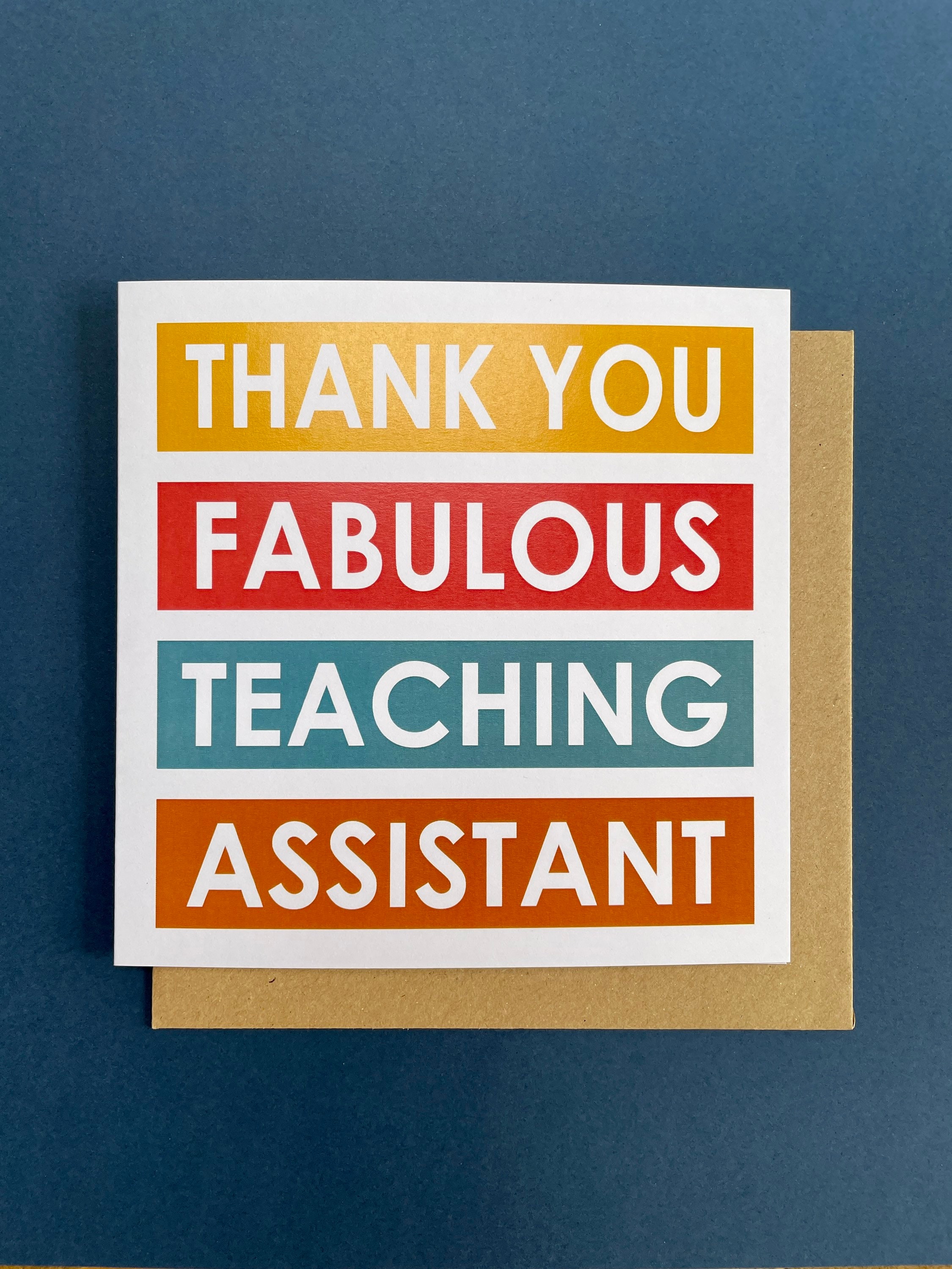 Thank You Teaching Assistant Card Etsy UK